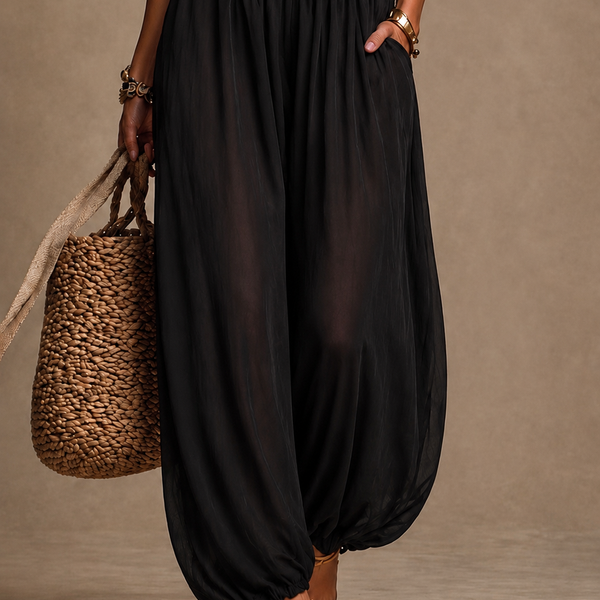 Laia - Flowy Lace Halter Jumpsuit