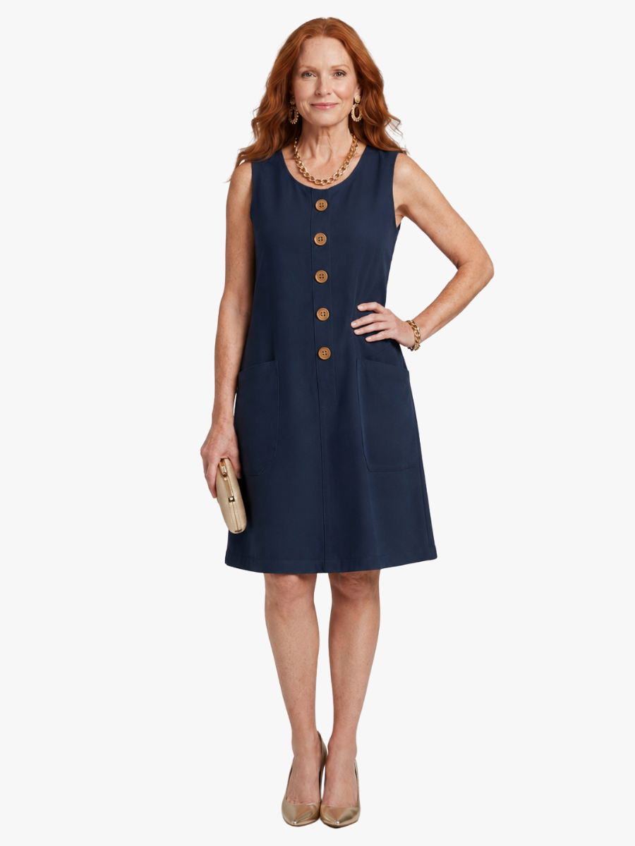 Margaux - Flowing Button-Front Summer Dress with Pockets