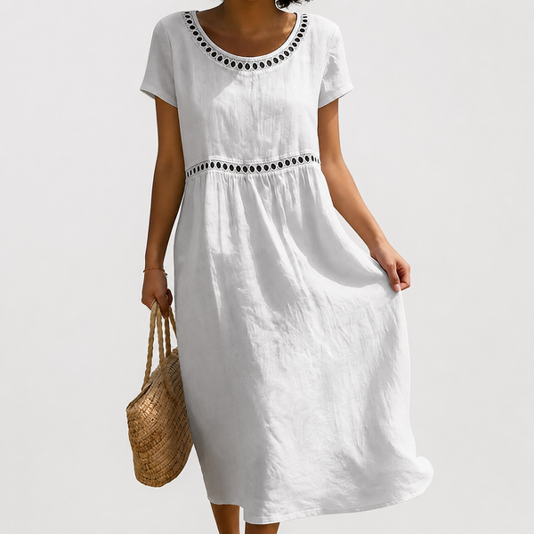 Alaia - Embroidered Linen Dress