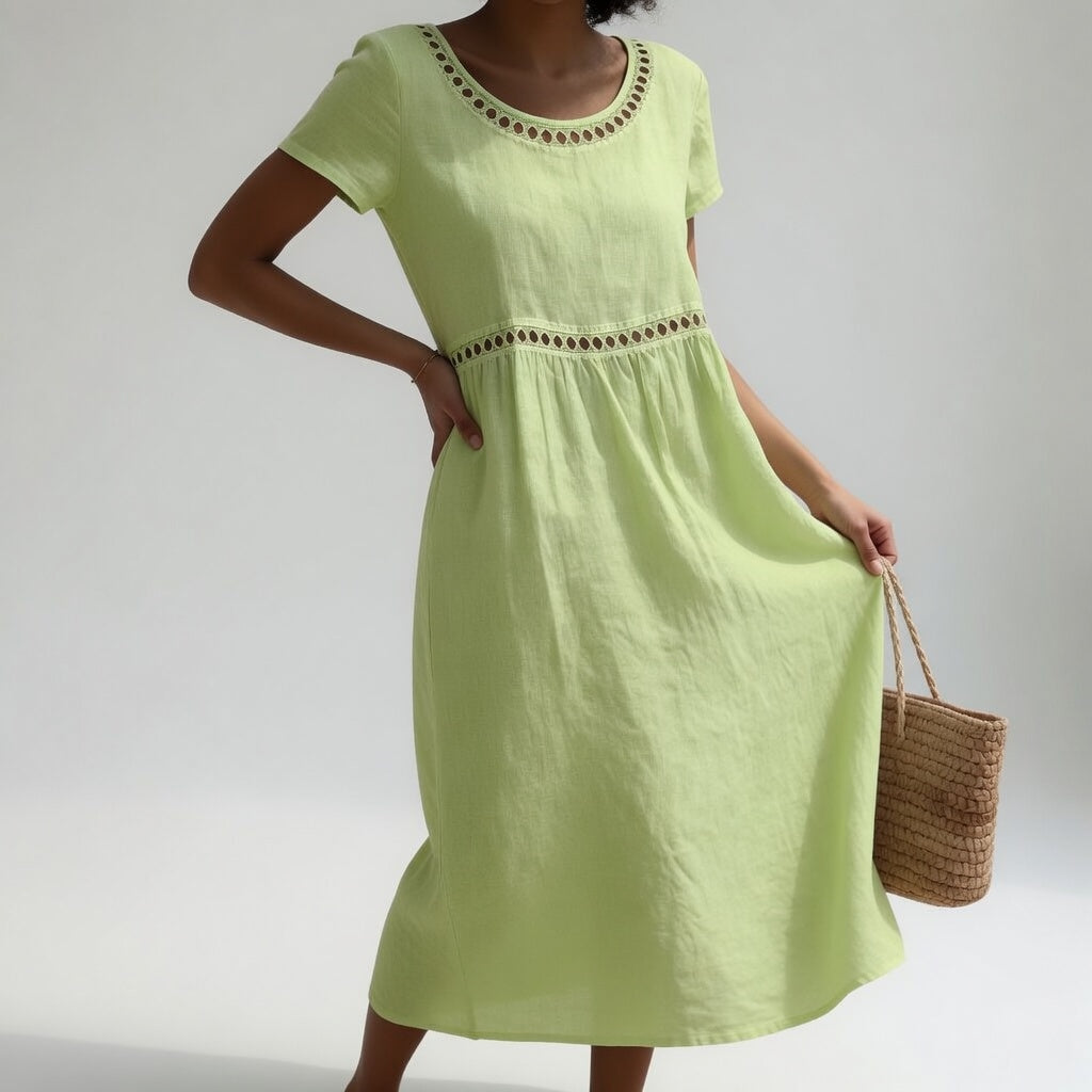 Alaia - Embroidered Linen Dress