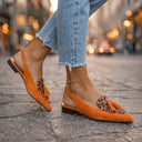 Naranja y estampado de leopardo
