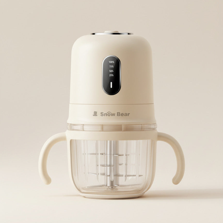 Mixeur portable pour bébé avec lame inox et bocal en verre