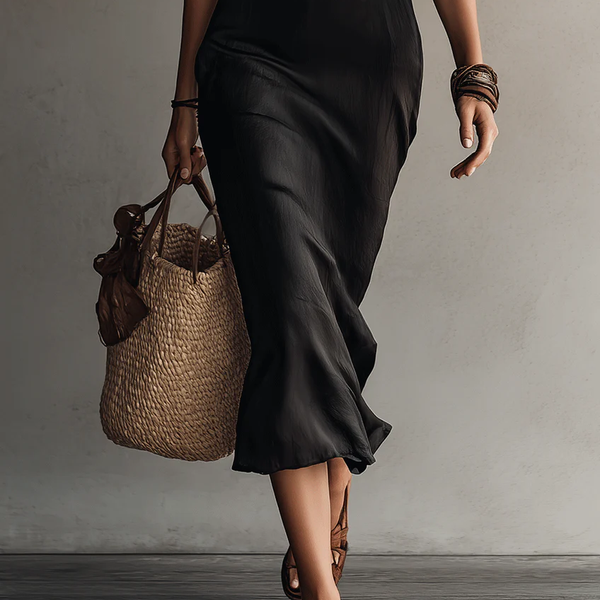 Elara - Black Lace Midi Dress