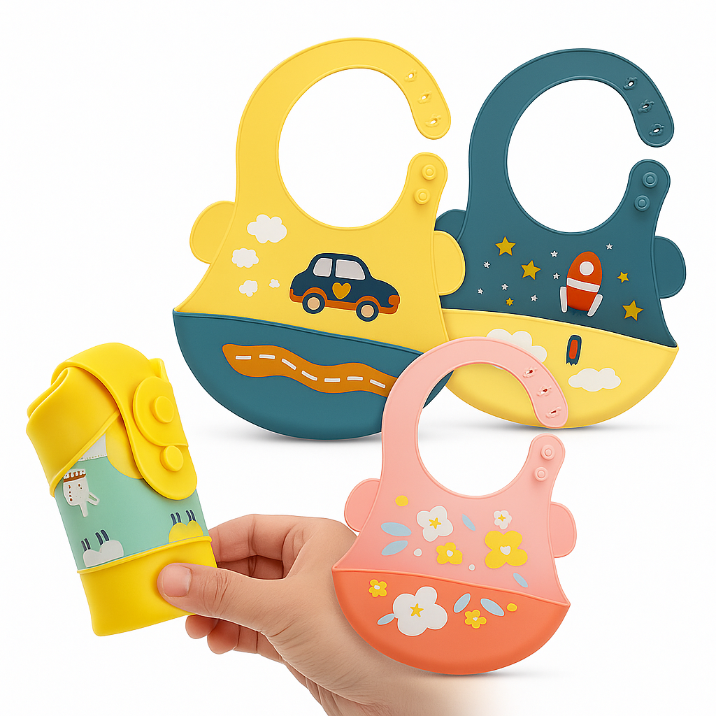 Silicone Baby Bib – With Catcher