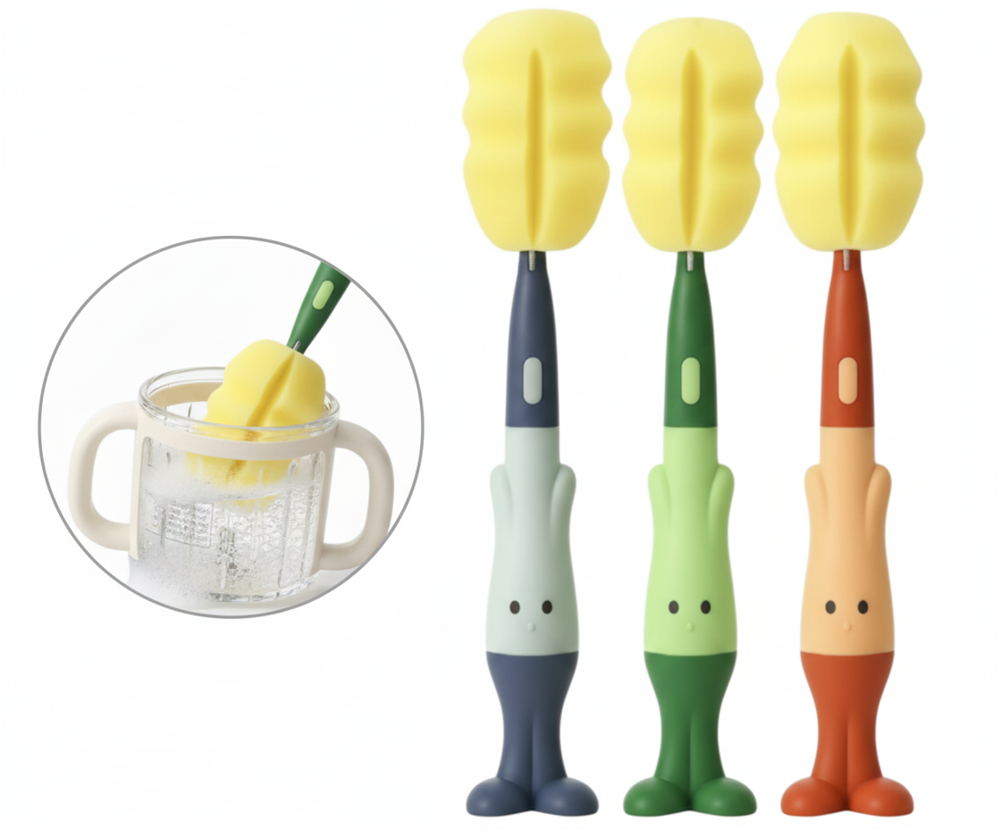 Sponge Brush for Baby Bottles – Playful Rabbit Handle