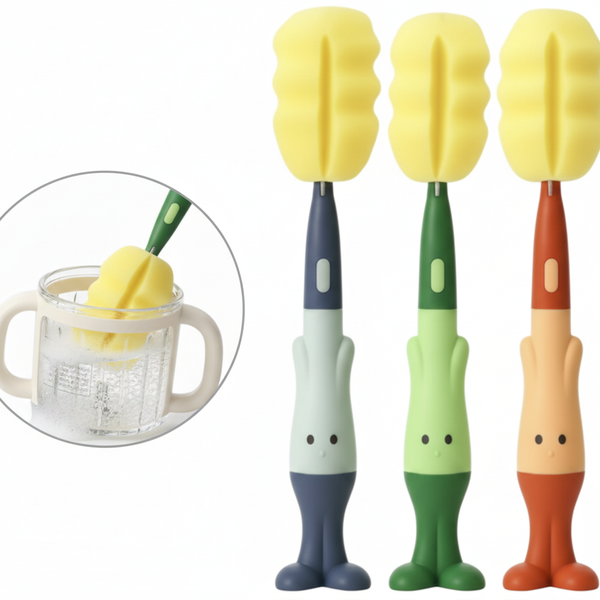 Sponge Brush for Baby Bottles – Playful Rabbit Handle