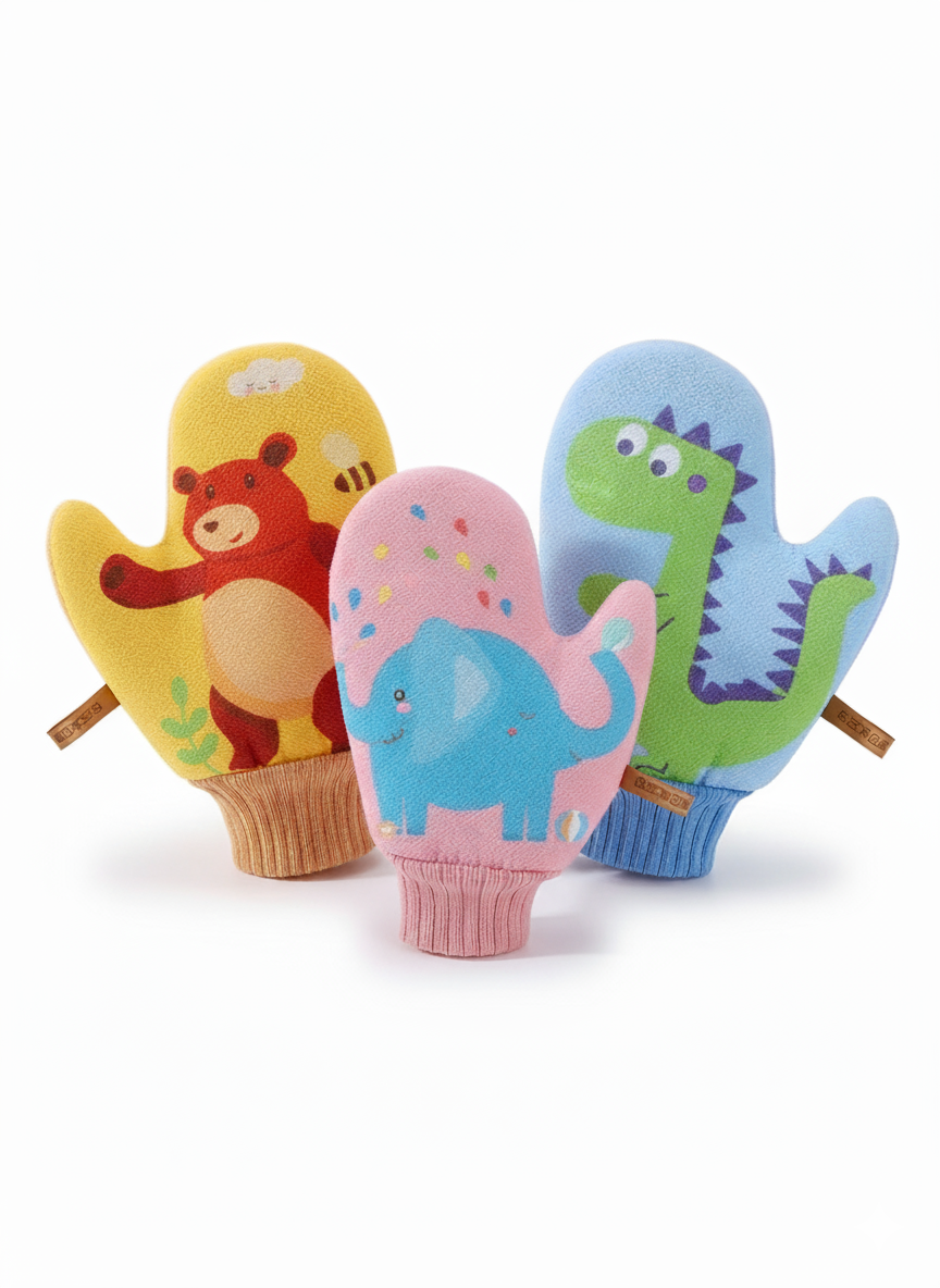 Baby Bath Mitts – Cute Animals