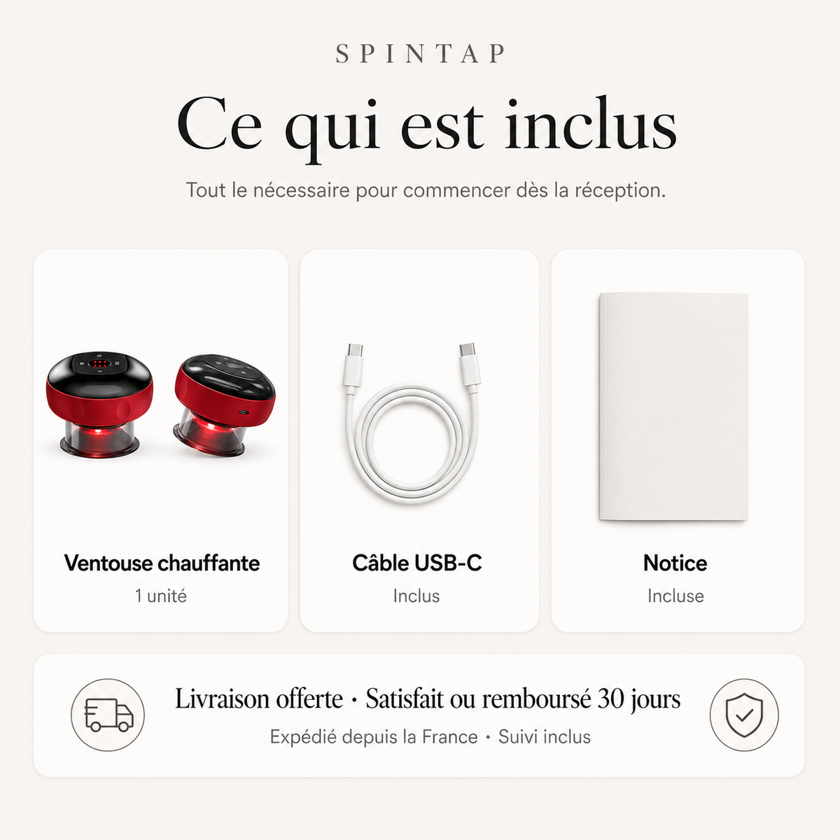 Masseur à Ventouse Chauffant – 3 niveaux d’intensité