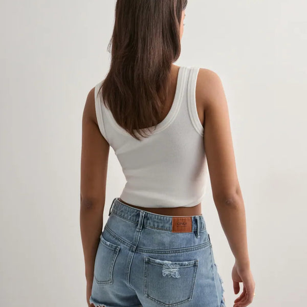 High-Waisted Denim Shorts
